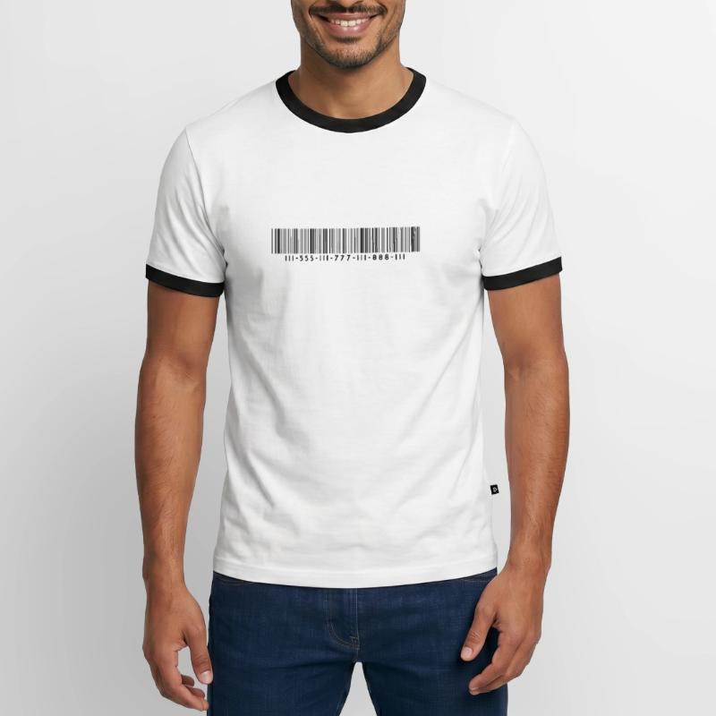 Barcode bar code strip codes Men's Ringer Shirt
