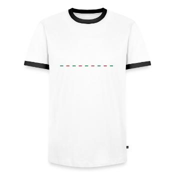 Strade Bianche - Männer Kontrast-T-Shirt - Weiß/Schwarz - Vorne - AI Model Female 172 light (172cm) & AI Model Male 178 dark (178cm)