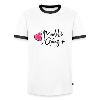 maedels gang heart - Männer Kontrast-T-Shirt - Weiß/Schwarz - Vorne - AI Model Female 172 light (172cm) & AI Model Male 178 dark (178cm)