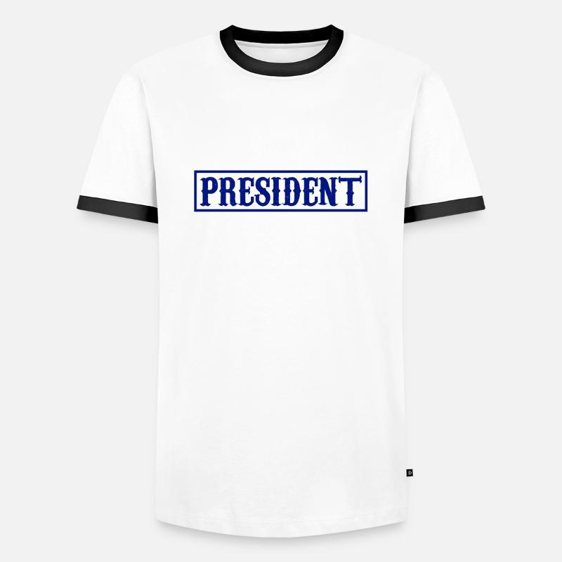 President Patch - Männer Kontrast-T-Shirt - Weiß/Schwarz
