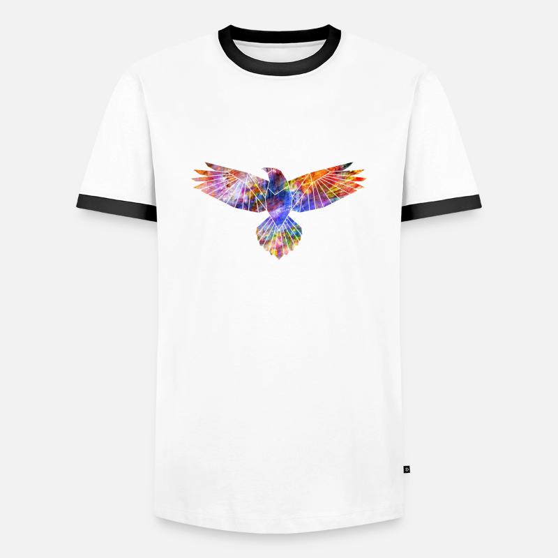 Eagle abstract geometric silhouette - Men's Ringer Shirt - white/black