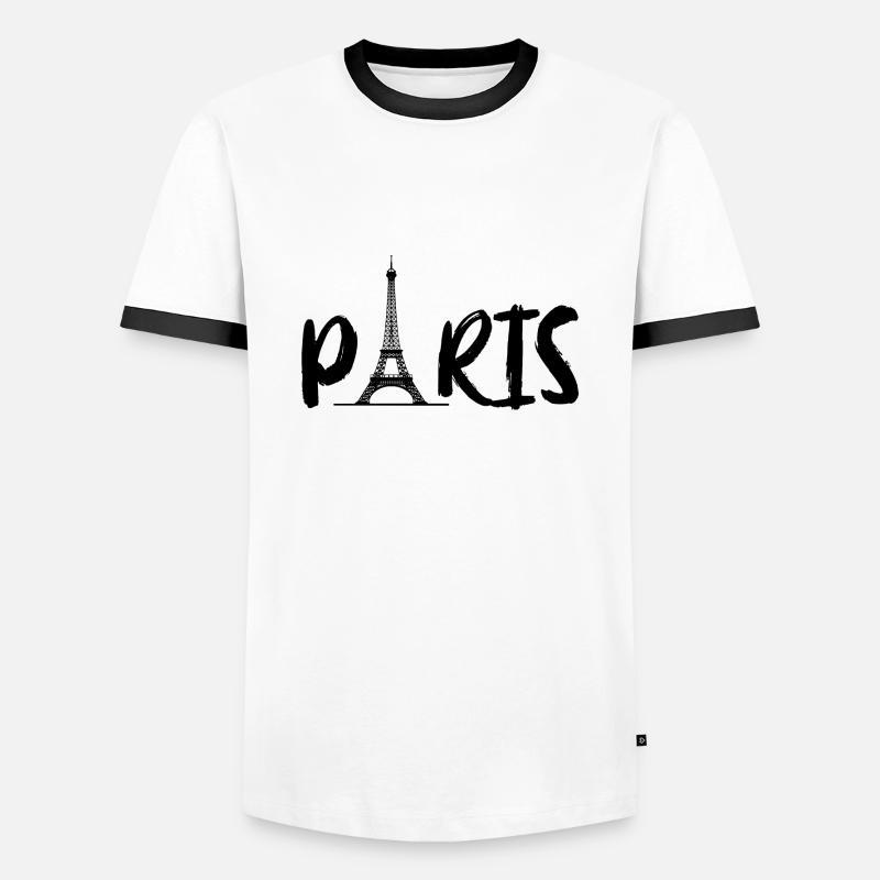 Paris mit Eifelturm - Männer Kontrast-T-Shirt - Weiß/Schwarz