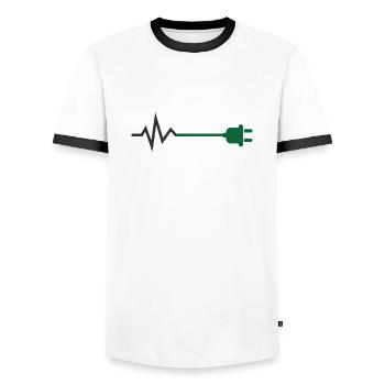 Electric shock - Men's Ringer Shirt - white/black - Front - AI Model Female 172 light (172cm) & AI Model Male 178 dark (178cm)