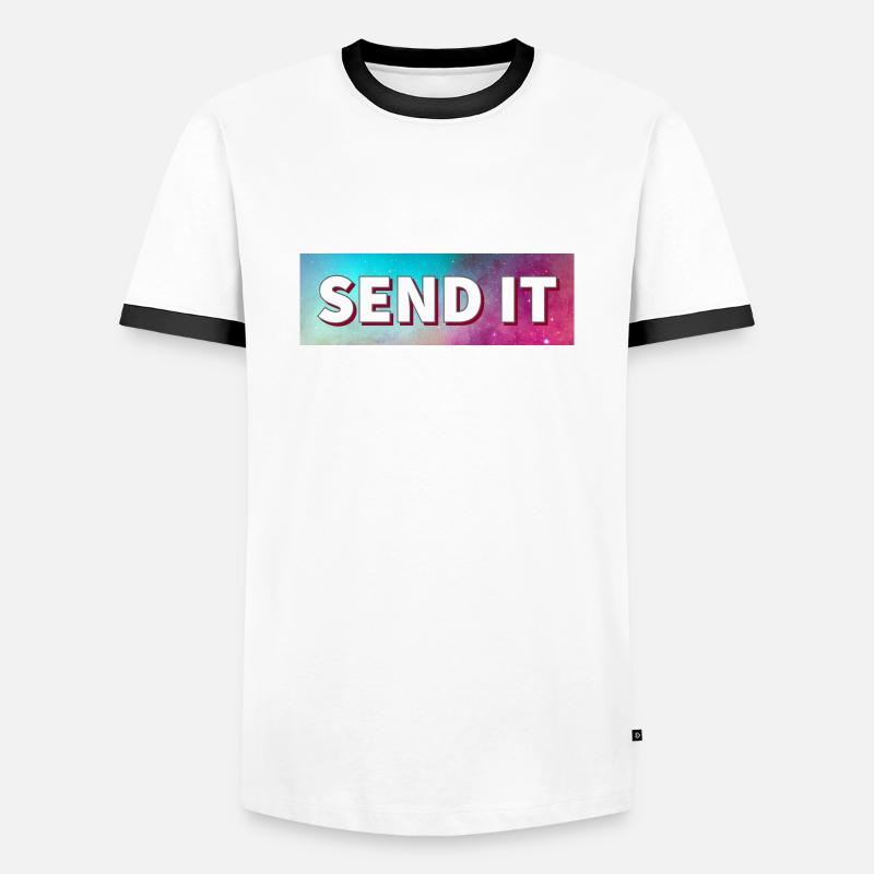 SEND IT Boxlogo - Männer Kontrast-T-Shirt - Weiß/Schwarz