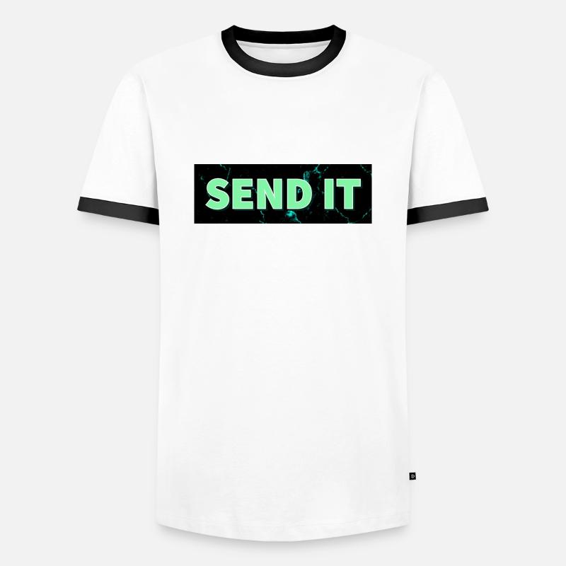 SEND IT Boxlogo - Männer Kontrast-T-Shirt - Weiß/Schwarz