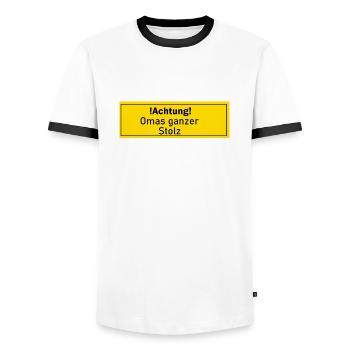Omas Stolz Oma Liebling Geschenk Geschenkidee - Männer Kontrast-T-Shirt - Weiß/Schwarz - Vorne - AI Model Female 172 light (172cm) & AI Model Male 178 dark (178cm)