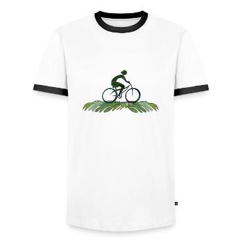 Cyclist - Men's Ringer Shirt - white/black - Front - AI Model Female 172 light (172cm) & AI Model Male 178 dark (178cm)