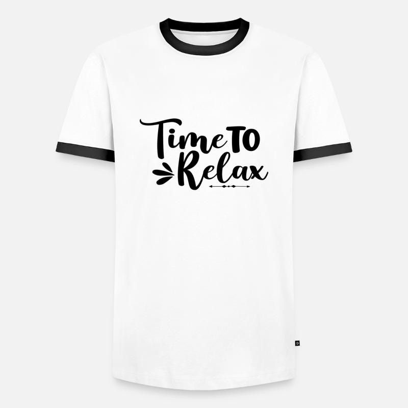 Time To Relax - Men's Ringer Shirt - white/black