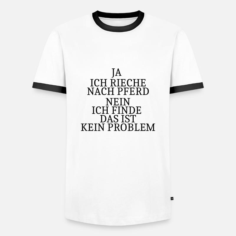 Ja ich rieche nach Pferd - Männer Kontrast-T-Shirt - Weiß/Schwarz