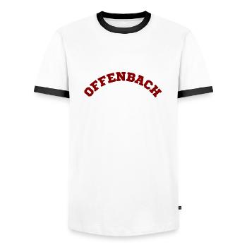 Offenbach - Männer Kontrast-T-Shirt - Weiß/Schwarz - Vorne - AI Model Female 172 light (172cm) & AI Model Male 178 dark (178cm)