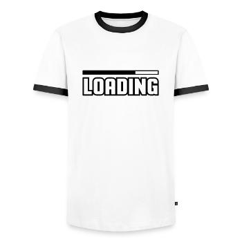 Chargement - T-shirt contrasté Homme - blanc/noir - Devant - AI Model Female 172 light (172cm) & AI Model Male 178 dark (178cm)