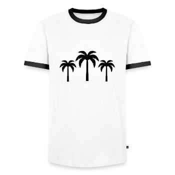 palmen - Männer Kontrast-T-Shirt - Weiß/Schwarz - Vorne - AI Model Female 172 light (172cm) & AI Model Male 178 dark (178cm)