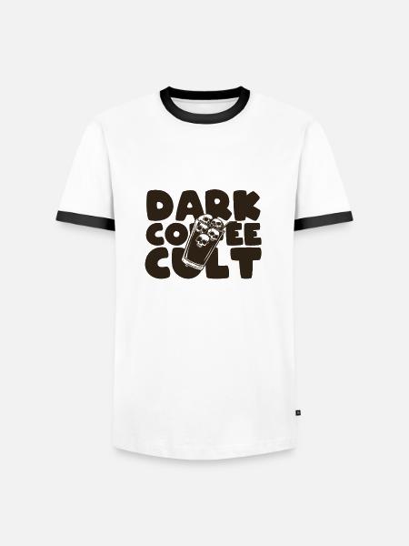 Dark coffee cult - Männer Kontrast-T-Shirt - Weiß/Schwarz