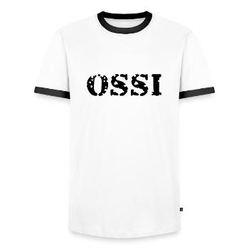 ossi - T-shirt contrasté Homme - blanc/noir - Devant - AI Model Female 172 light (172cm) & AI Model Male 178 dark (178cm)