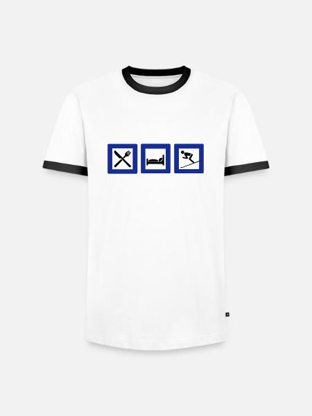 skis - Men's Ringer Shirt - white/black