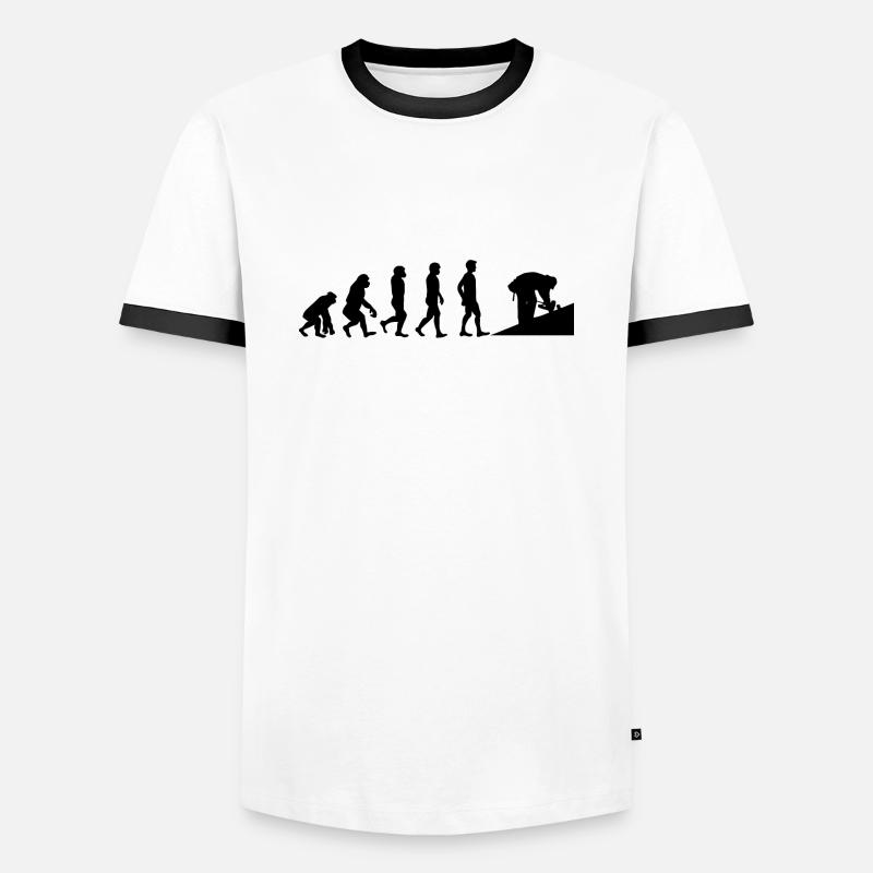 Dachdecker: Evolution of Roofer´s - Männer Kontrast-T-Shirt - Weiß/Schwarz