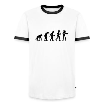 Super-héros féminin - T-shirt contrasté Homme - blanc/noir - Devant - AI Model Female 172 light (172cm) & AI Model Male 178 dark (178cm)
