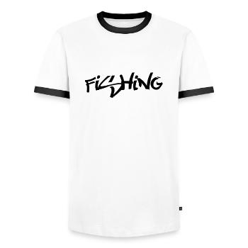 Fishing - Männer Kontrast-T-Shirt - Weiß/Schwarz - Vorne - AI Model Female 172 light (172cm) & AI Model Male 178 dark (178cm)