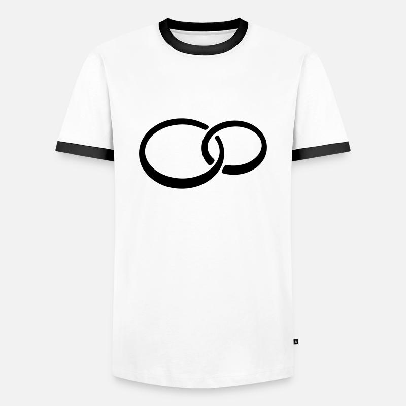 Trauringe - Männer Kontrast-T-Shirt - Weiß/Schwarz