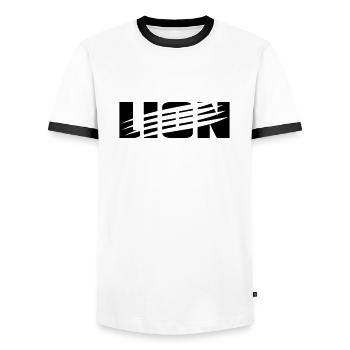 Cooles Löwen Design mit Kratzspuren von Krallen - Männer Kontrast-T-Shirt - Weiß/Schwarz - Vorne - AI Model Female 172 light (172cm) & AI Model Male 178 dark (178cm)
