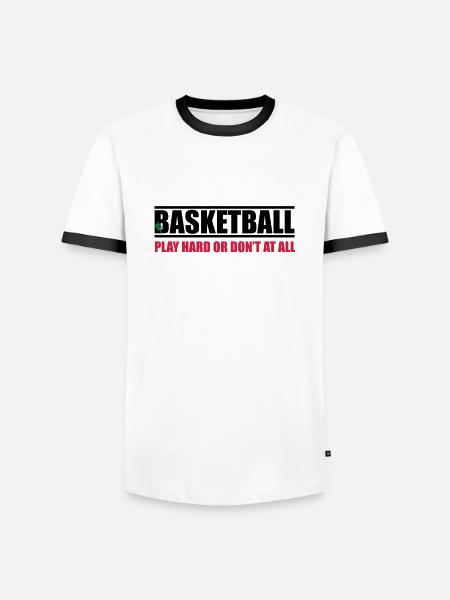 basketball_17 - Men's Ringer Shirt - white/black