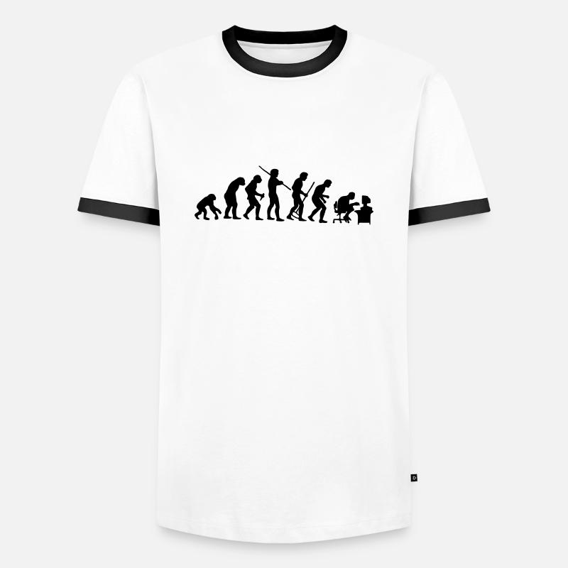 Evolution - Men's Ringer Shirt - white/black