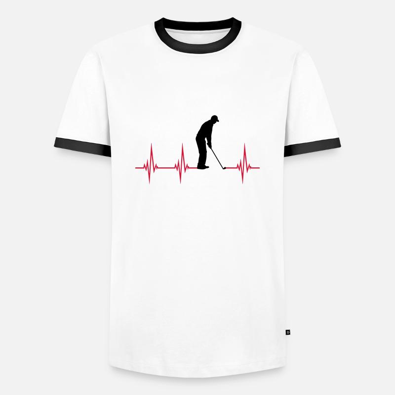 Play ECG Golf - Men's Ringer Shirt - white/black