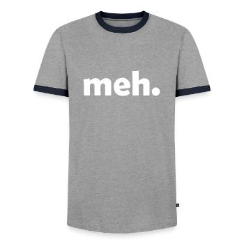 Meh | Sheep - Men's Ringer Shirt - grey/navy  - Front - AI Model Female 172 light (172cm) & AI Model Male 178 light (178cm)