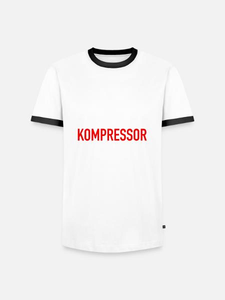Team Kompressor - Männer Kontrast-T-Shirt - Weiß/Schwarz