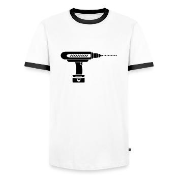 perceuse visseuse - T-shirt contrasté Homme - blanc/noir - Devant - AI Model Female 172 light (172cm) & AI Model Male 178 dark (178cm)