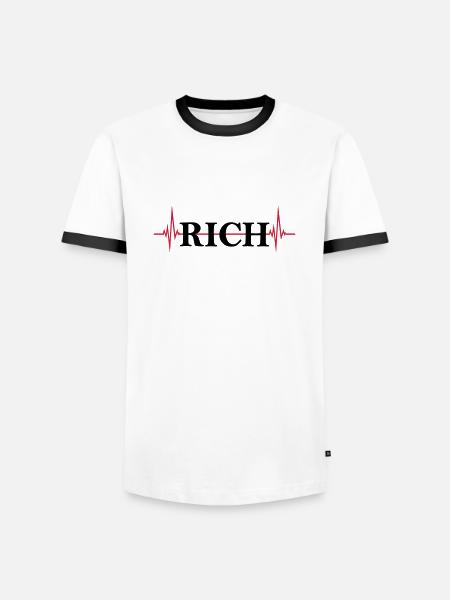Puls Logo Rich - Men's Ringer Shirt - white/black