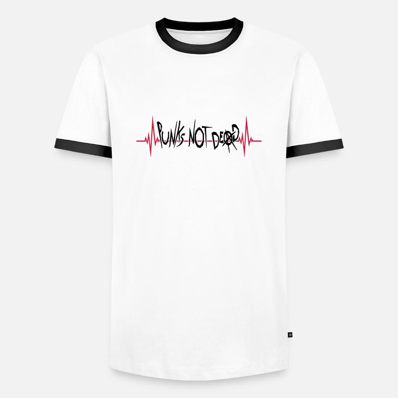 punks not dead quote - Men's Ringer Shirt - white/black