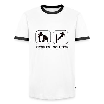 Parkour Runner Extreme Sports Parkour Runner Cadeau - T-shirt contrasté Homme - blanc/noir - Devant - AI Model Female 172 light (172cm) & AI Model Male 178 dark (178cm)