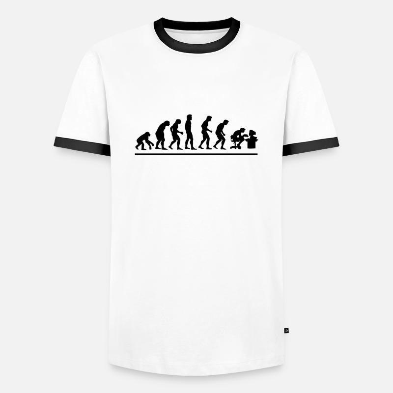 Évolution geek - T-shirt contrasté Homme - blanc/noir
