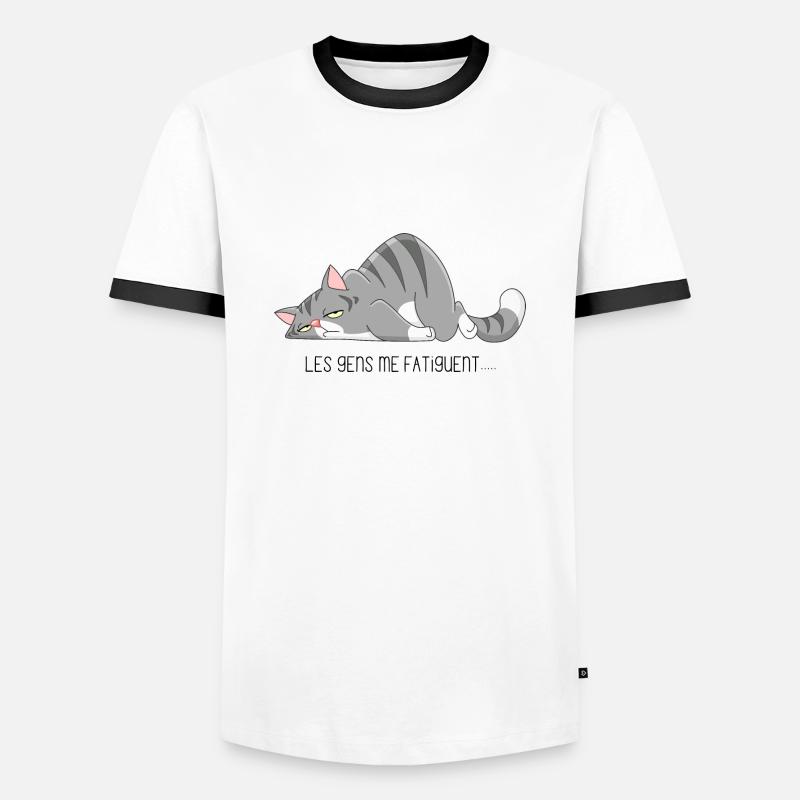 Menschen machen mich müde - Männer Kontrast-T-Shirt - Weiß/Schwarz