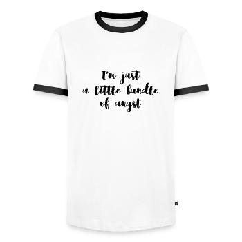 Little bundle of angst | Cadeau pour les nerveux - T-shirt contrasté Homme - blanc/noir - Devant - AI Model Female 172 light (172cm) & AI Model Male 178 dark (178cm)