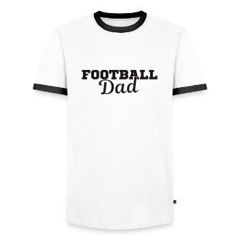Football Dad Gift t-shirt dad footballer - Men's Ringer Shirt - white/black - Front - AI Model Female 172 light (172cm) & AI Model Male 178 dark (178cm)