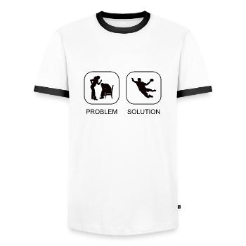 Handball Handballteam Handballspieler Handballfan - Männer Kontrast-T-Shirt - Weiß/Schwarz - Vorne - AI Model Female 172 light (172cm) & AI Model Male 178 dark (178cm)