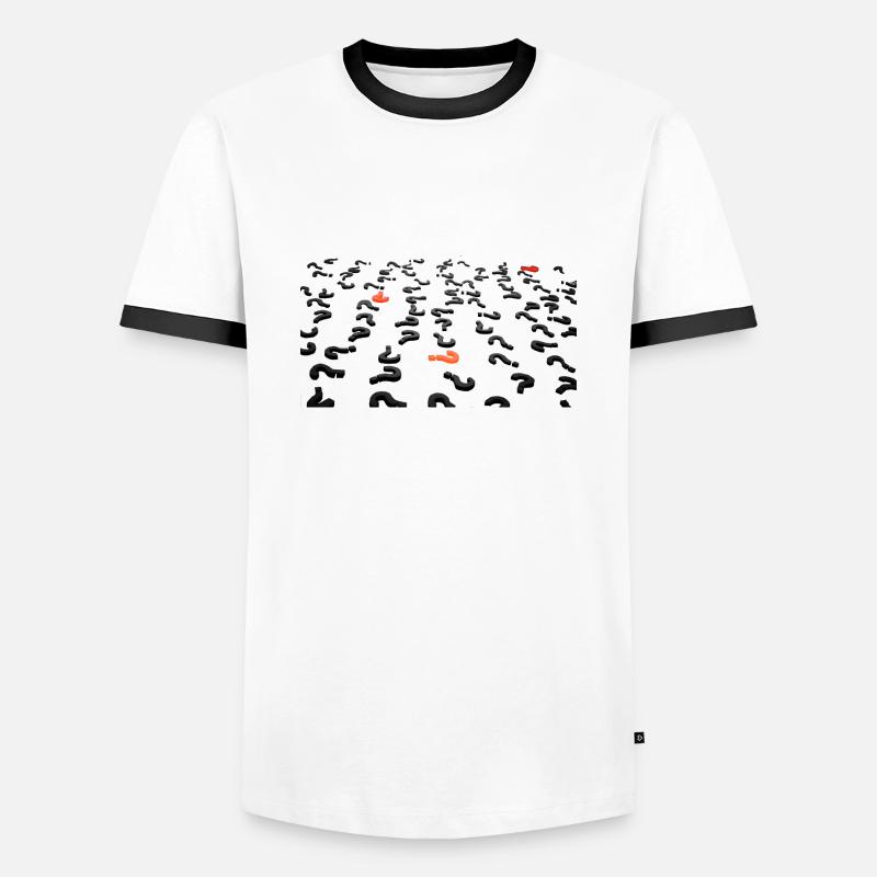 Fragezeichen/Question Mark - Men's Ringer Shirt - white/black