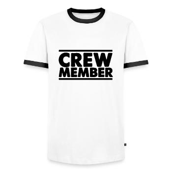 Membre d’équipage - T-shirt contrasté Homme - blanc/noir - Devant - AI Model Female 172 light (172cm) & AI Model Male 178 dark (178cm)
