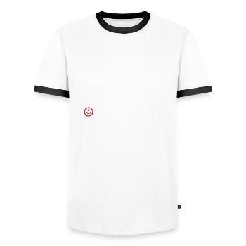 St. Peter Ording roter Anker Koordinaten - Männer Kontrast-T-Shirt - Weiß/Schwarz - Vorne - AI Model Female 172 light (172cm) & AI Model Male 178 dark (178cm)