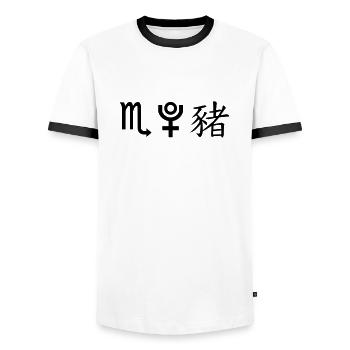Scorpion Pluton Cochon - T-shirt contrasté Homme - blanc/noir - Devant - AI Model Female 172 light (172cm) & AI Model Male 178 dark (178cm)