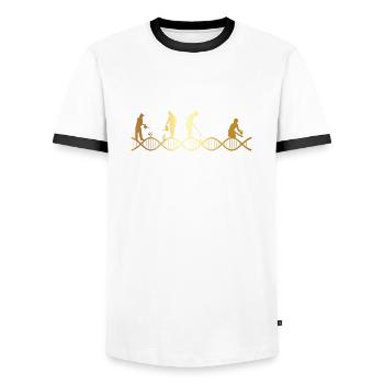 Gardening is in my DNA - Men's Ringer Shirt - white/black - Front - AI Model Female 172 light (172cm) & AI Model Male 178 dark (178cm)