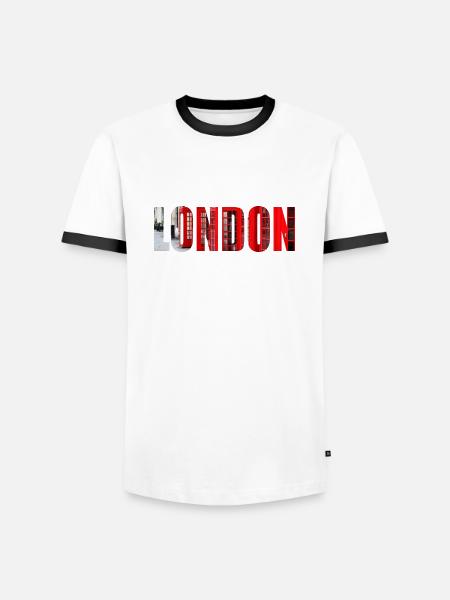London - Men's Ringer Shirt - white/black