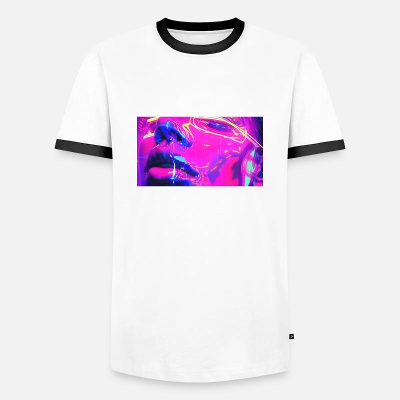 Neo-Expressionist Face - Men's Ringer Shirt - white/black