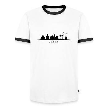 Croatia hrvatska kroatien hrv hr travel Zadar - Men's Ringer Shirt - white/black - Front - AI Model Female 172 light (172cm) & AI Model Male 178 dark (178cm)