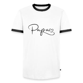 Dad Font with Heart - Men's Ringer Shirt - white/black - Front - AI Model Female 172 light (172cm) & AI Model Male 178 dark (178cm)