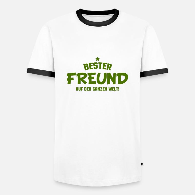 bester freund - Männer Kontrast-T-Shirt - Weiß/Schwarz