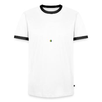 Schweden - Malmö - Suède - Sverige - T-shirt contrasté Homme - blanc/noir - Devant - AI Model Female 172 light (172cm) & AI Model Male 178 dark (178cm)