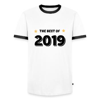 Merw Das Beste aus 2019 - Männer Kontrast-T-Shirt - Weiß/Schwarz - Vorne - AI Model Female 172 light (172cm) & AI Model Male 178 dark (178cm)
